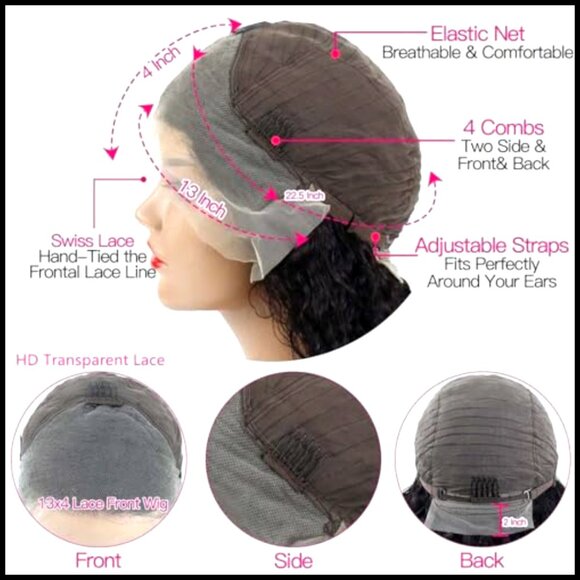 Stylish Curly Short Bob Wig Deep Wave Lace Front Glueless Human Hair main image 5